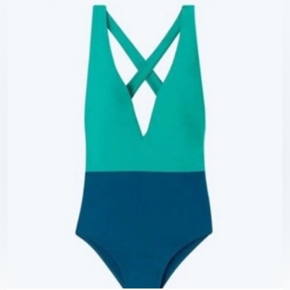 Summersalt Deep Dive Deep Plunge Colorblock V‎ Neck Swim One Piece Size 8 - Picture 3 of 8